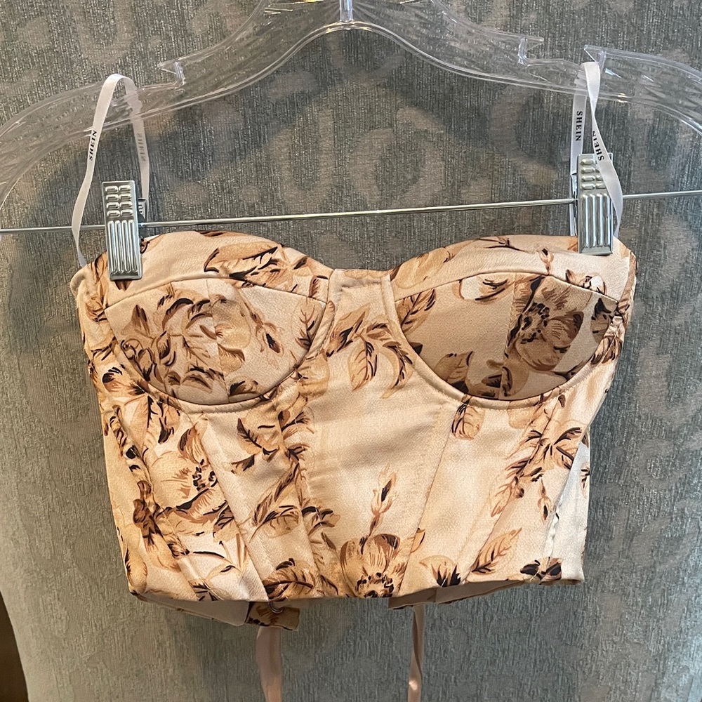 SHEIN Cream Satin Top